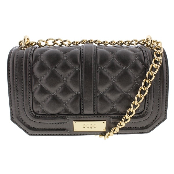 Shop BCBG Paris Womens Crossbody Handbag Faux Leather Quilted Gray Medium - Overstock - 17008519