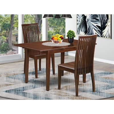 Dinette Table Set 3 Piece - Kitchen Table with Chairs, Small Dining Set, Mahogany Finish