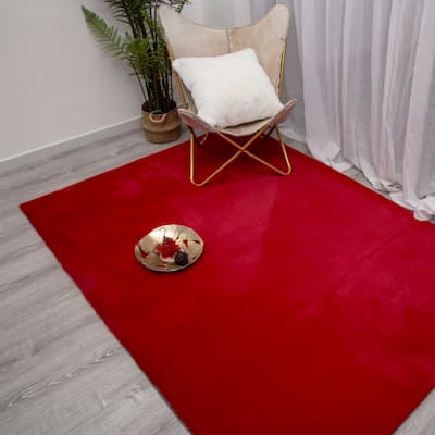 Faux-Rabbit Collection Beautiful Faux-Fur Rug