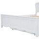preview thumbnail 15 of 14, White Full Size Platform Bed wFlower Shape Headboard for Kids Teens, Wood Bed Frame wTrundle, Slat Support, No Box Spring Need