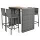 preview thumbnail 2 of 13, 5-Piece Outdoor Wicker Counter Height Dining Set with Removable Cushion and Acacia Wood Table Top
