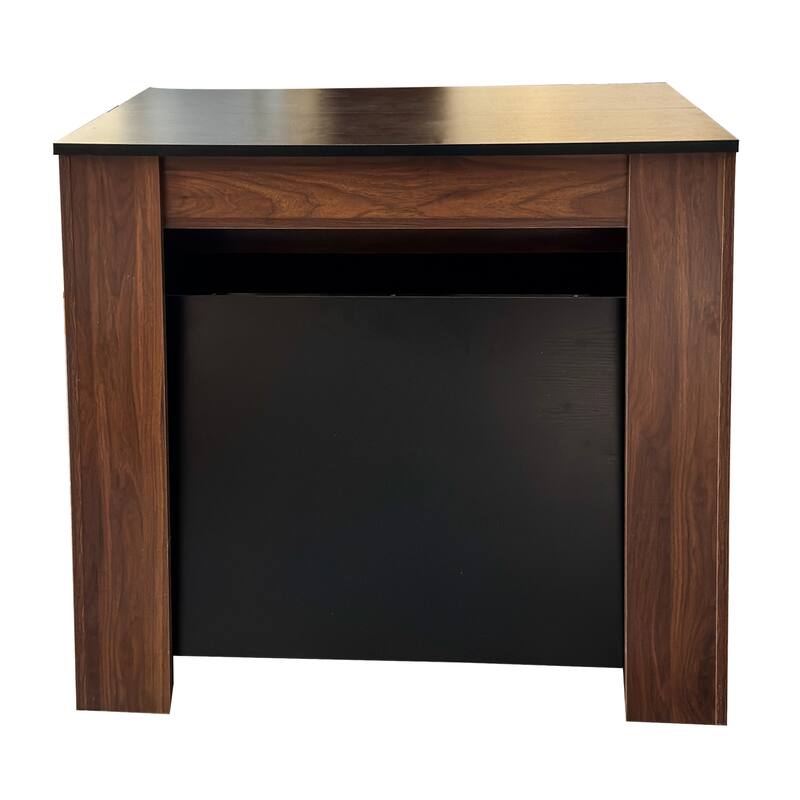 Extendable Console Table up to 118 Inch Multi Functional for Dining or Desk - Walnut+black