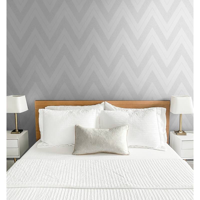 Seabrook Designs Simonette Chevron Faux Unpasted Wallpaper