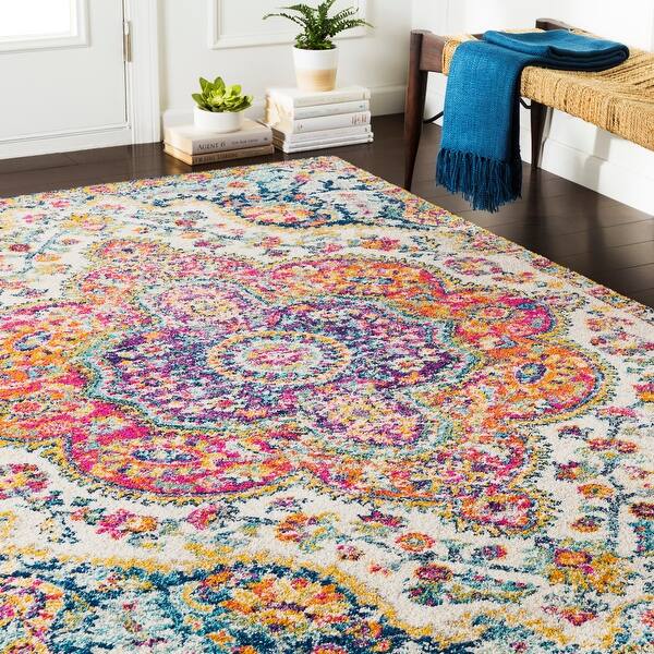 Shop Hal Vintage Boho Pink Medallion Area Rug On Sale Overstock 21718107