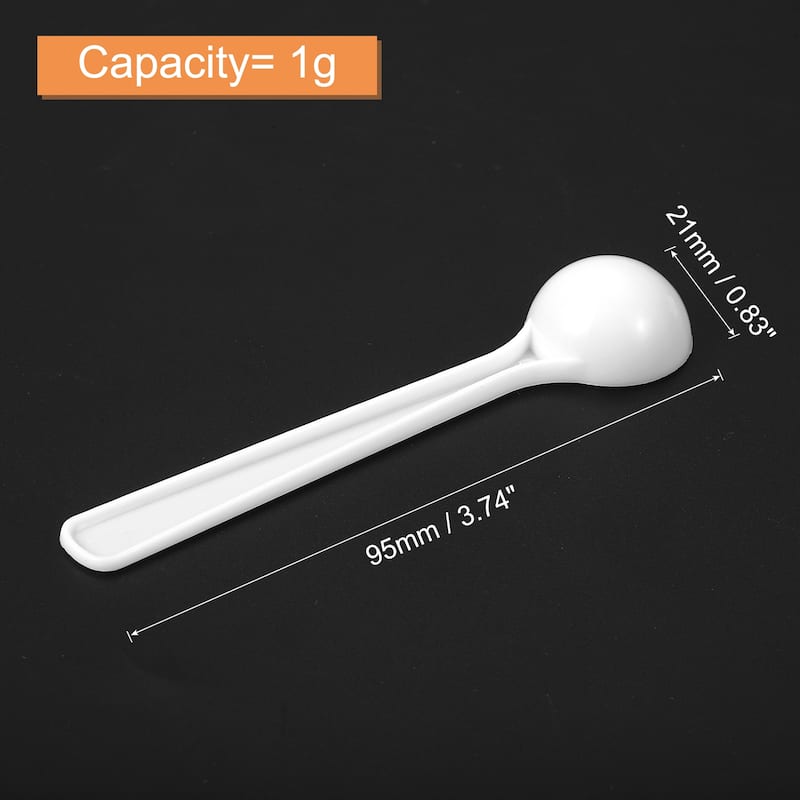 Plastic Measuring Spoons Powder Scoops Spoon Kitchen Spoons,1g White - 100Pcs