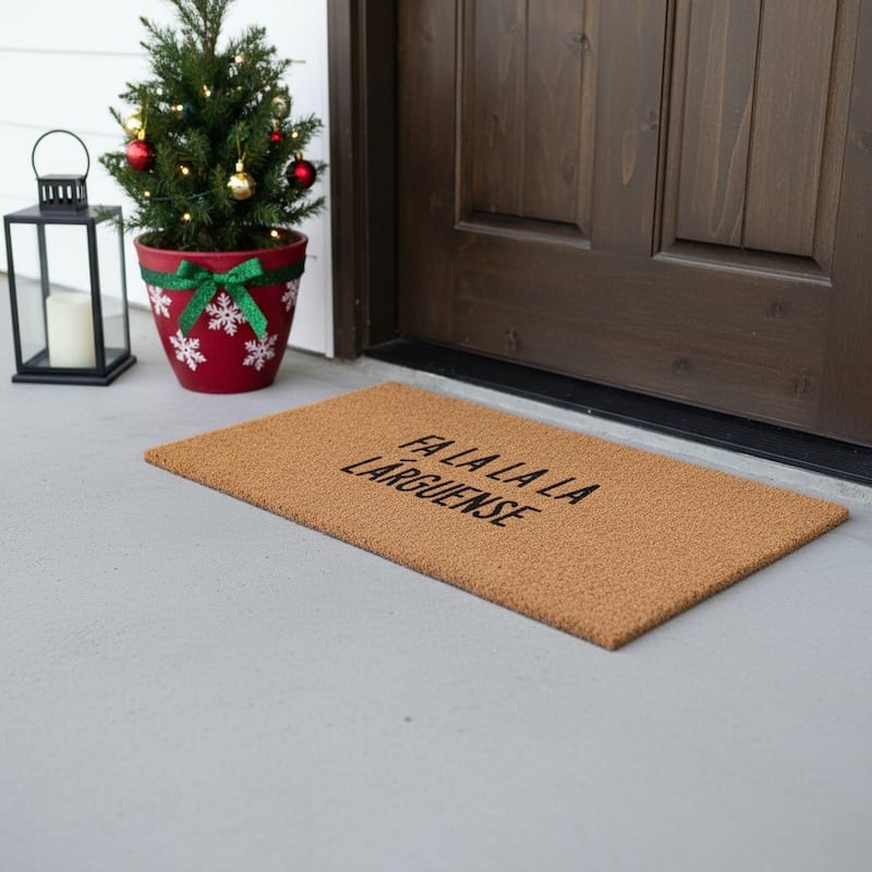 HomeRoots 17" X 29" Brown And Black Christmas Outdoor Coir Door Mat - 17.00' X '29.00 - 17.00' X '29.00
