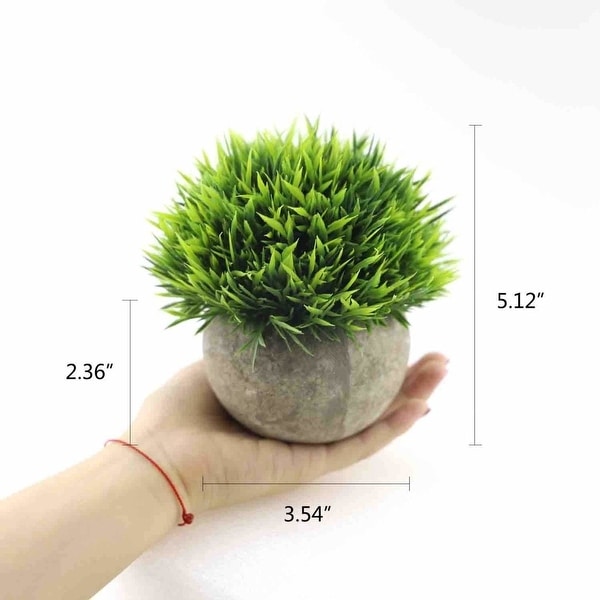 CEWOR 4 Pack Artificial Mini Plants Plastic Mini Plants Topiary Shrubs Fake Plants for Bathroom,House Decorations Green