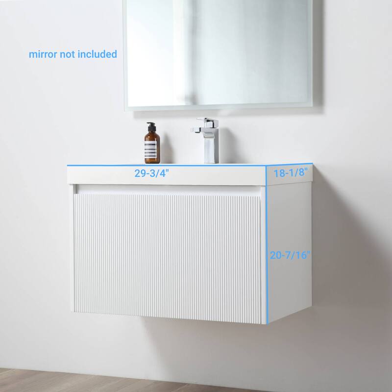 Floating Bathroom Vanity with Sink, Wall Mounted Vanity
