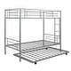 preview thumbnail 8 of 16, Contemporary Twin-Over-Twin Metal Bunk Bed With Trundle,Can be Divided into two beds,No Box Spring needed