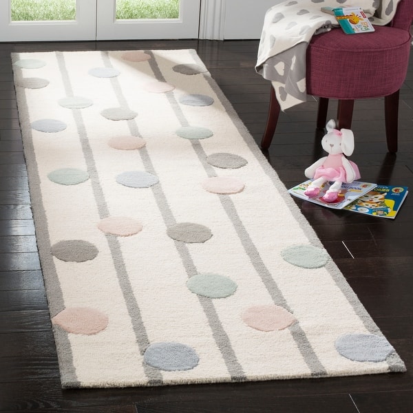 slide 2 of 14, SAFAVIEH Handmade Kids Ganka Dotted Stripe Wool Rug