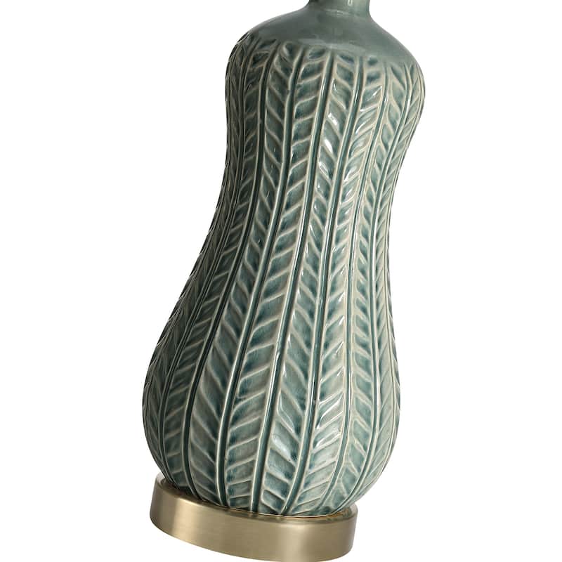 Elliott Ceramic Table Lamp with White Drum Shade - 22.5 in. H