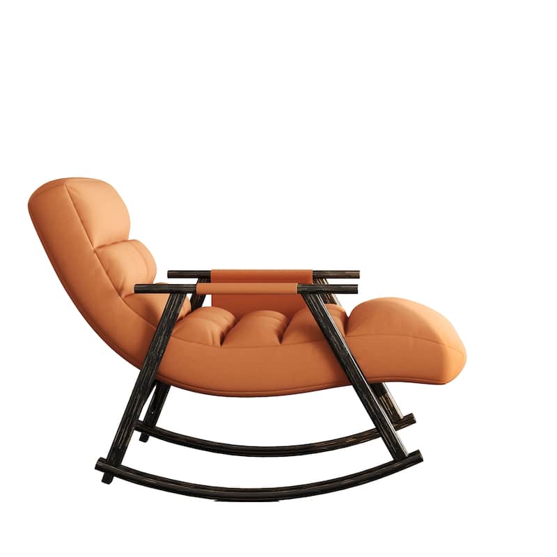 42.2" Velvet High Back Rocking Chair