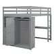 preview thumbnail 5 of 10, Wood Full Size Loft Bed with Wardrobe, Desk, Shelves & Drawers, Space-Saving Loft Bed for Kids, Teens, and Adults