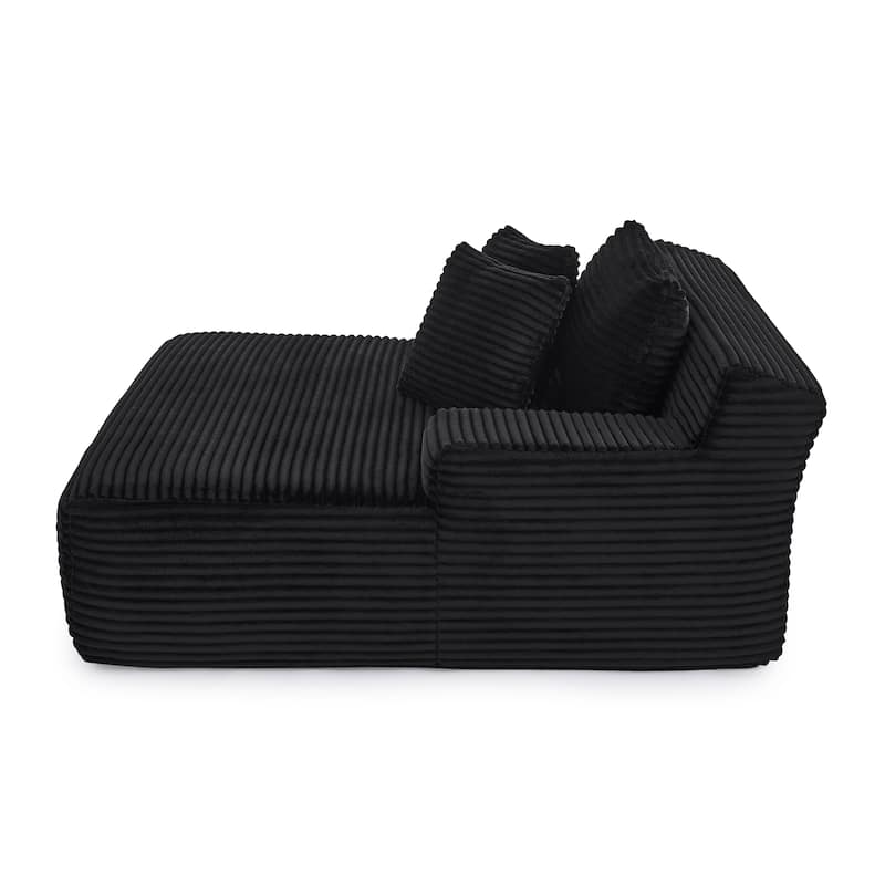 Roomfitters Velvet Lounge Chair No Assembly Required, Fluffy Single Lazy Sofa for Living Room and Bedroom