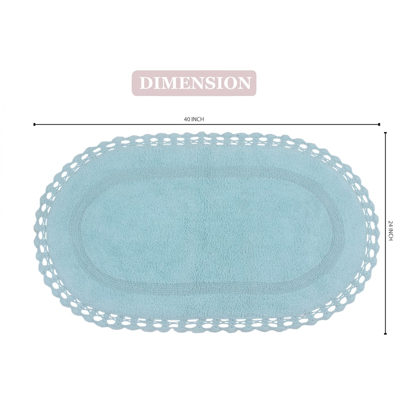 Hampton Contour Rug, Cotton Soft, Water Absorbent, Non Slip U Shape Contour Rug Machine Washable 20"x20" Contour