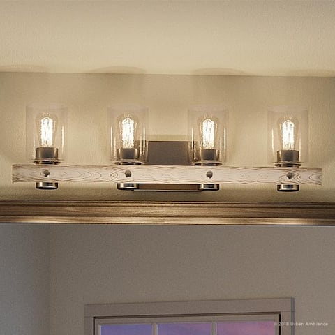 Luxury Modern Farmhouse Bathroom Vanity Light, 8.5"H x 32.875"W, with Rustic Style, Galvanized Steel Finish by Urban Ambiance