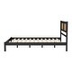 preview thumbnail 7 of 14, Queen Size Wooden Platform Bed with Natural Rattan Headboard, Exquisite Elegance with Minimalist Charm for Bedroom, Black