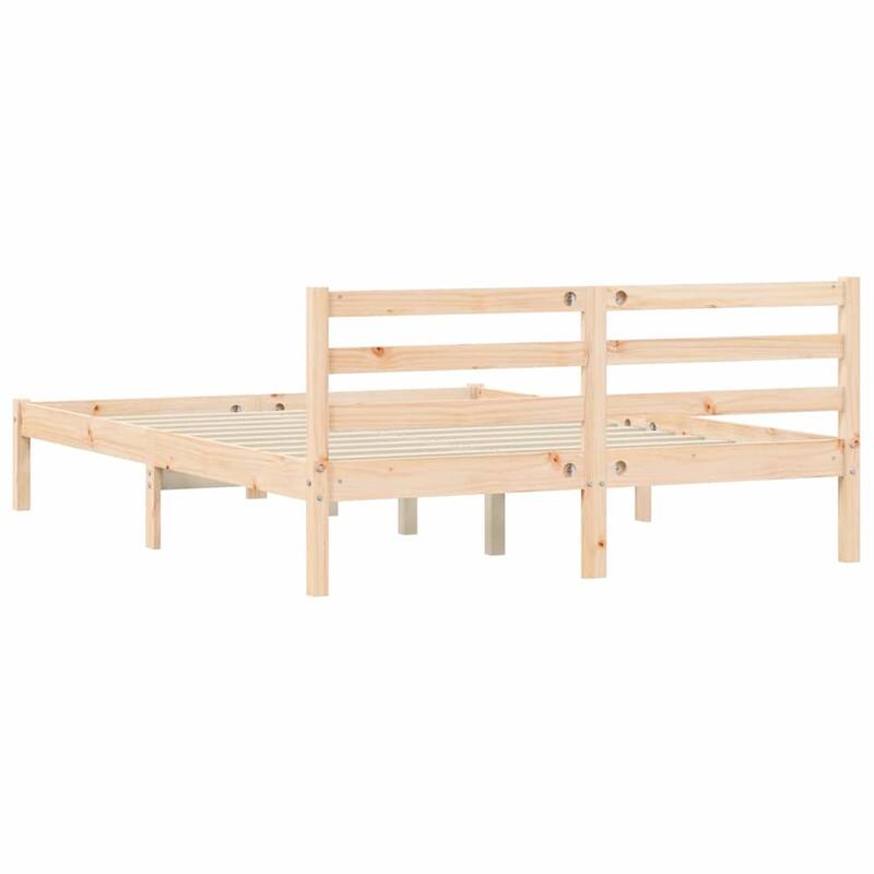 vidaXL Bed Frame Natural 208.6 x 157.6 x 69.4 cm Solid Pine Wood