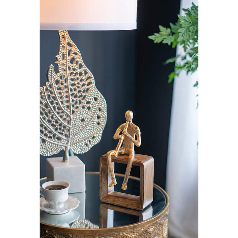Musician Figure with Clarinet - 9.75" - Gold