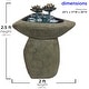 preview thumbnail 3 of 9, Alpine Corporation 30" Tall Outdoor Pedestal Lotus Rock Waterfall Fountain with LED Lights