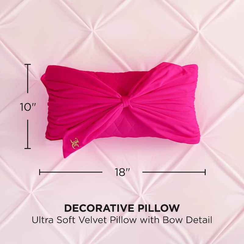 Juicy Couture Velvet Bow Designer Decorative Pillow