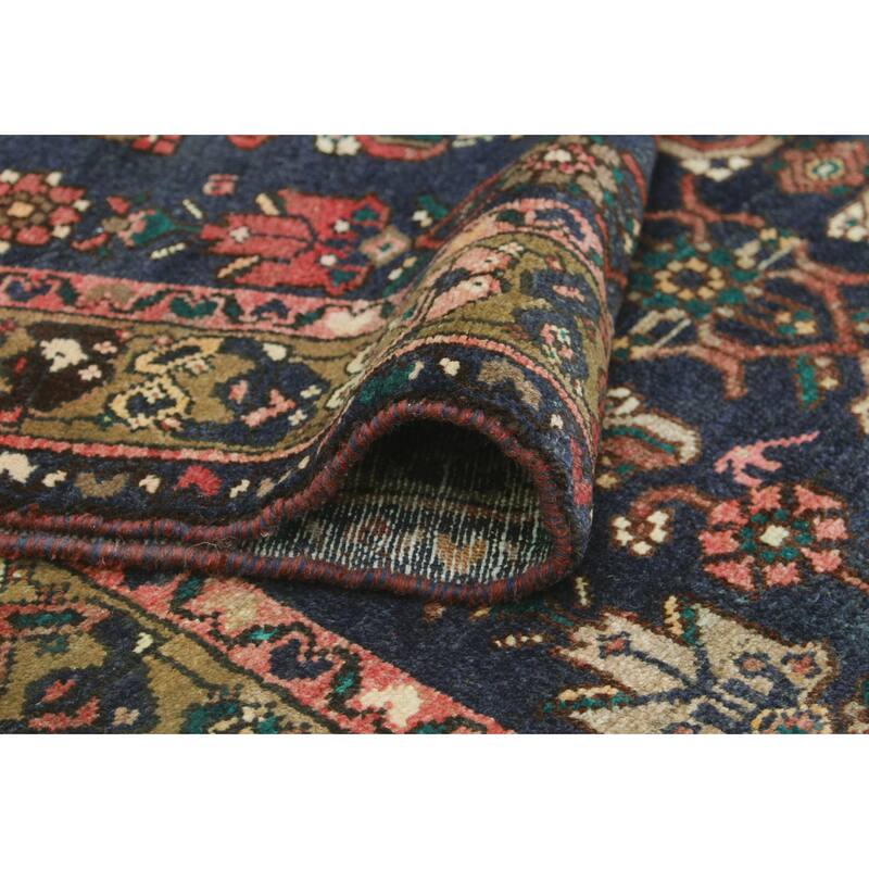 Fine Vintage Distressed Ashkan Navy/Brown Runner - 3'6" x 9'5"