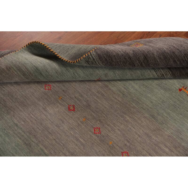 Striped Tribal Gabbeh Oriental Area Rug Handmade Wool Carpet - 4'10" x 7'10"