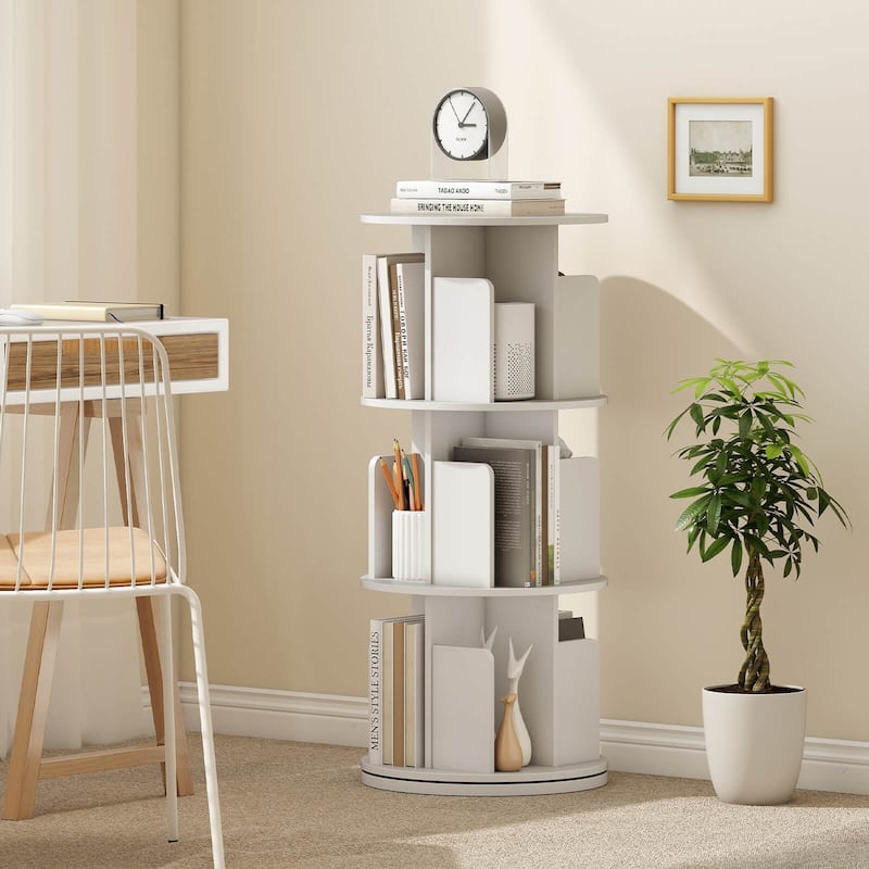 Costway 1/2 PCS 3-Tier Rotating Bookshelf 360° Display Rack with - See Details