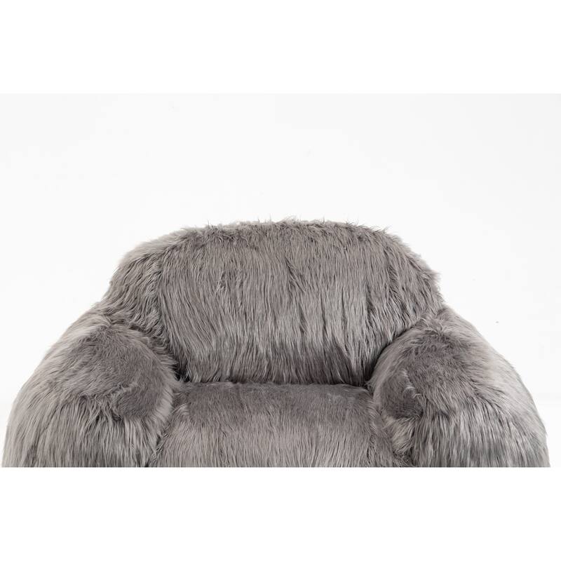 Microfiber Long Hair Single Bean Bag Sofa Chair, Modern Lazy Sofa, High ...