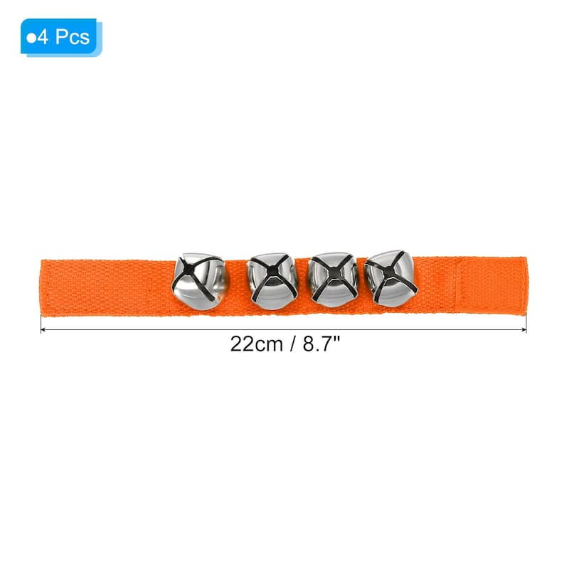 4pcs Wrist Bells, Jingle Bells Ankle Percussion Instruments Musical - Orange