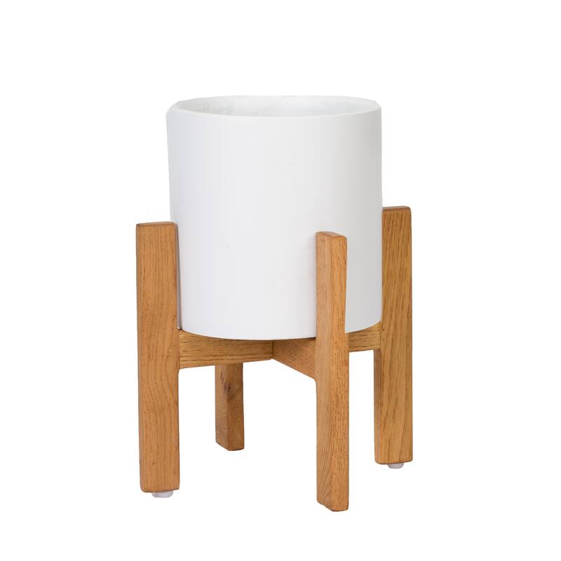 Rowan Modern Outdoor Planter - 14"H x 8"W - White