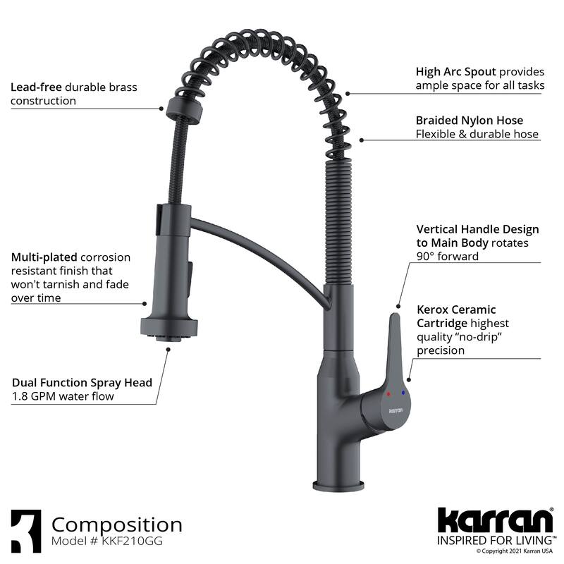 Karran Scottsdale Single-Handle Pull-Down Sprayer Kitchen Faucet