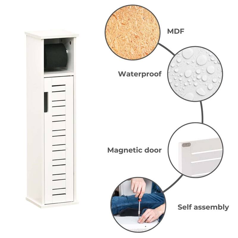 Toilet Paper Storage Cabinet with Dispenser Toilet Organizer - 7.2'L x 7.2"W x 29.9"H