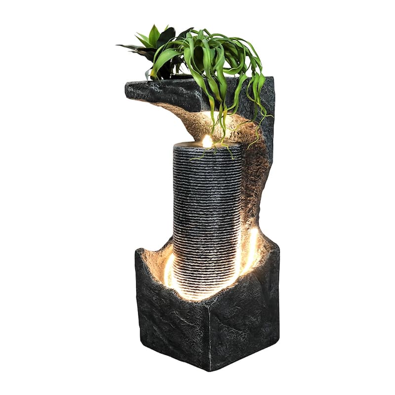 Water Fountain Outdoor 33.4in H Modern Outdoor Fountains and Waterfall