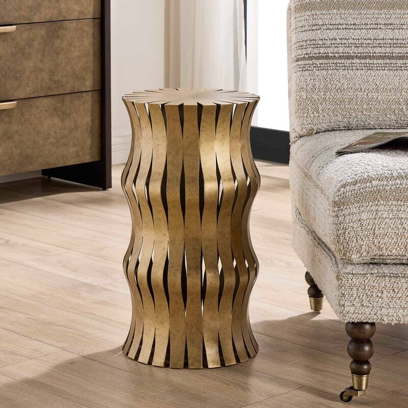 Uttermost Arida Aged Gold Accent Table - 12.00" W x 22.00" H x 12.00" D