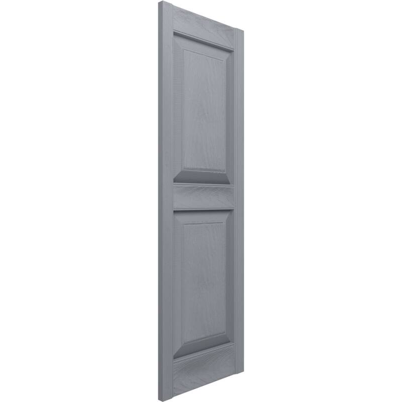 Builders Edge, Standard Two Equal Panels, Raised Panel Shutters, Includes Matching Installation Spikes (Per Pair)