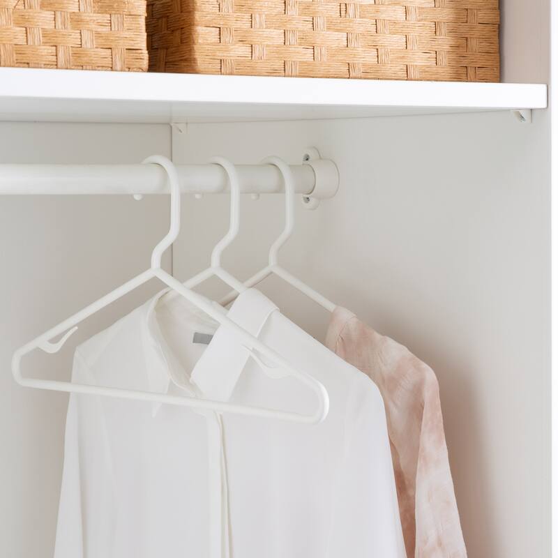 Laundry 360 6 Pack Plastic Hangers in White - 16.5" W x 8.1" H