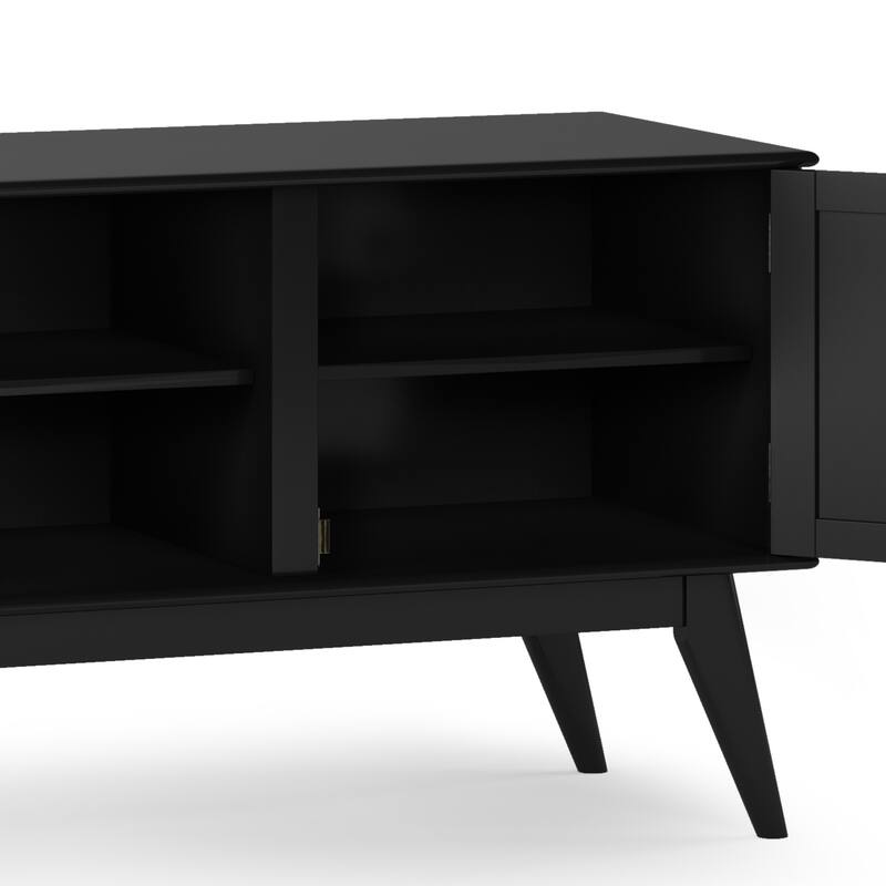 WYNDENHALL Tierney SOLID HARDWOOD 60 inch Wide Mid Century Modern TV Media Stand For TVs up to 65 inches - 60"w x 18"d x 26" h