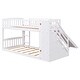 preview thumbnail 5 of 32, Stairway Twin over Twin Bunk Bed Wooden Kids Bed with Two Storage Drawers,Guardrails and Slide