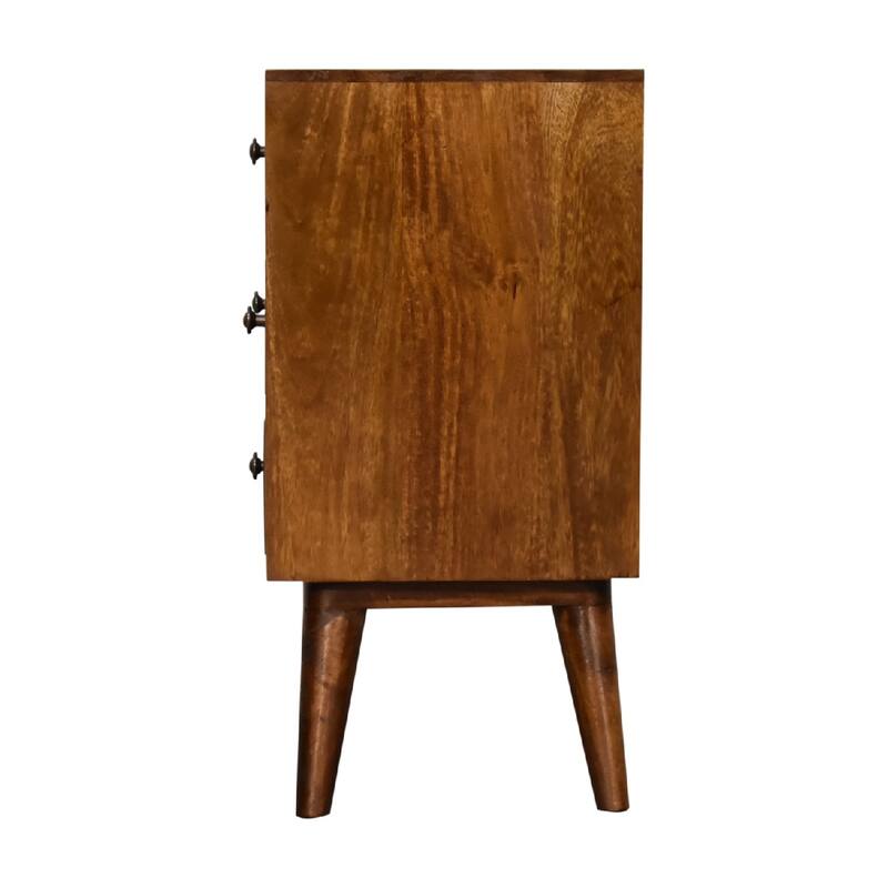 Artisan Furniture Solid Wood 4 Drawer Multi Chestnut Nightstand