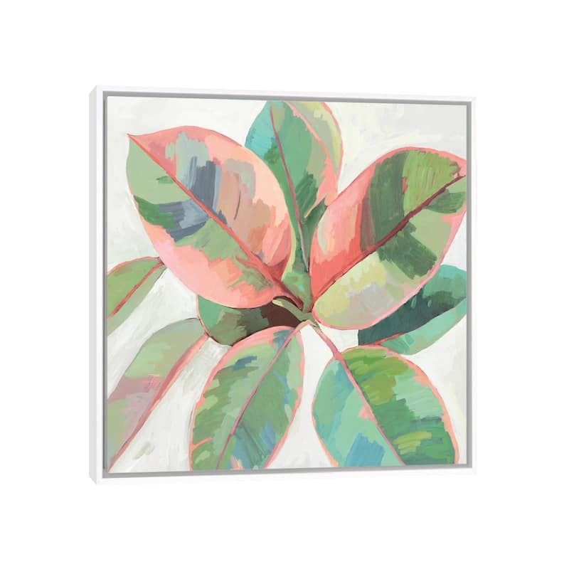 iCanvas "Pink Ficus II" by Asia Jensen Framed Canvas Print - White - 26x26