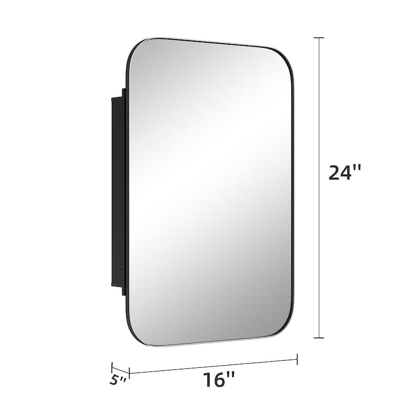 Dovelina Wall Medicine Cabinet Mirror Cabinet Multifunctional Wall-Mounted Mirrored Cabinet with Magnetic Doors