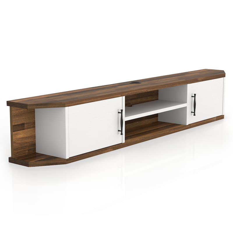 DH BASIC Mid-Century Modern 71-inch 4-Shelf Floating TV Console by Denhour