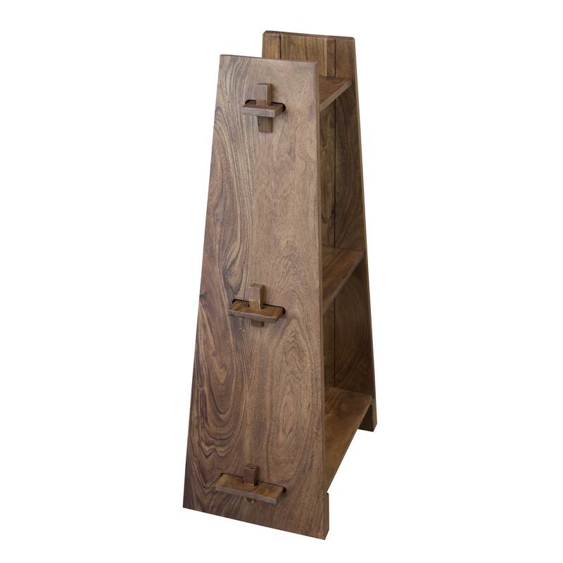 Solid Acacia Wood 3 Tier A-Frame Bookcase