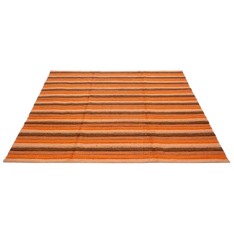 ECARPETGALLERY Flat-Weave Natural Orange Wool Tapestry Kilim - 9'10 x 9'5