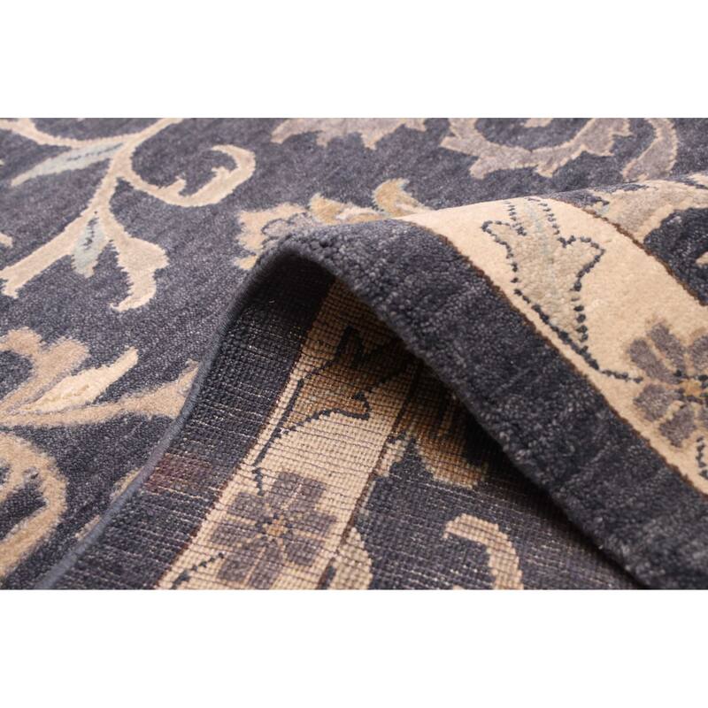 ECARPETGALLERY Hand-knotted Jamshidpour Dark Navy Wool Rug - 9'6 x 13'3