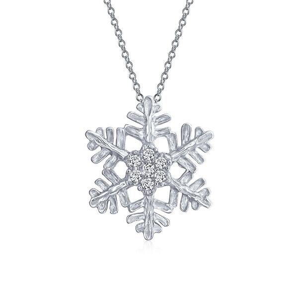Onefeart White Gold Plated Pendant Necklace for Women Round Cubic Zirconia Graceful Feminine Snowflake Pendant Fashion Jewellery 45CM White Gold Onefeart White Gold Plated Pendant Necklace for Women Round Cubic Zirconia Graceful Feminine Snowflake Pendant Fashion Jewellery 45CM White Gold