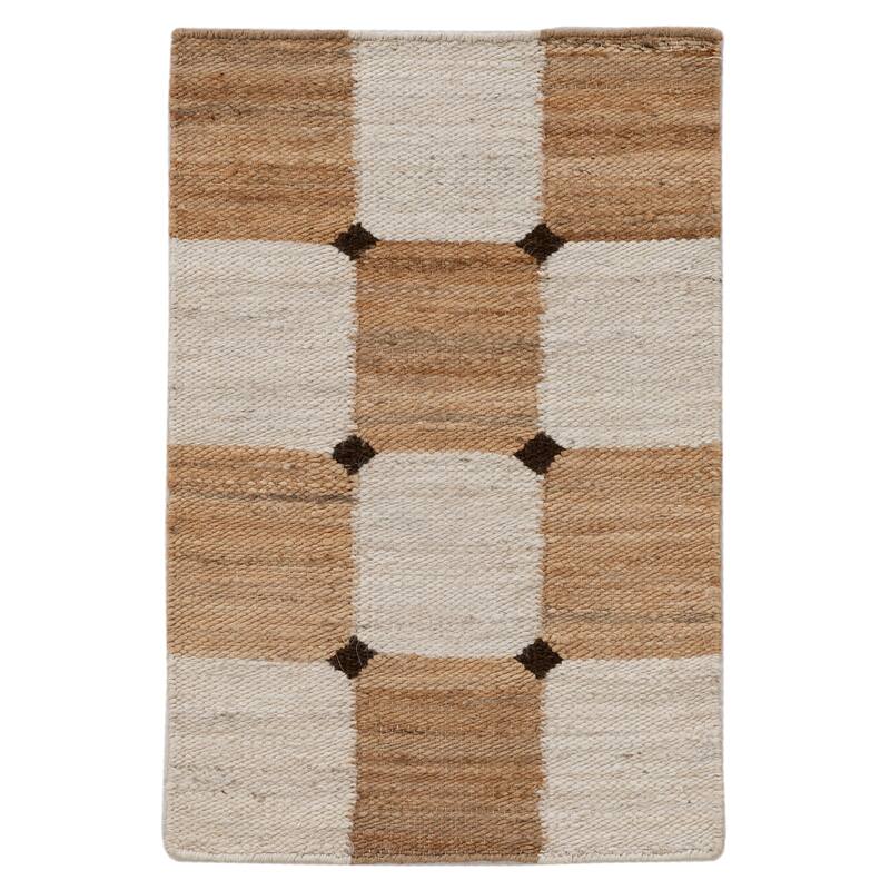 Terra by Obeetee Sona Bordo Natural-Ivory Rug - Natural-Ivory - 2' x 3'