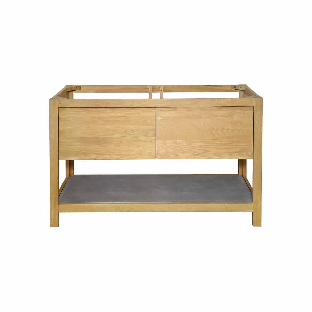 Solace Oak Vanity with Concrete Shelf (Base Only)
