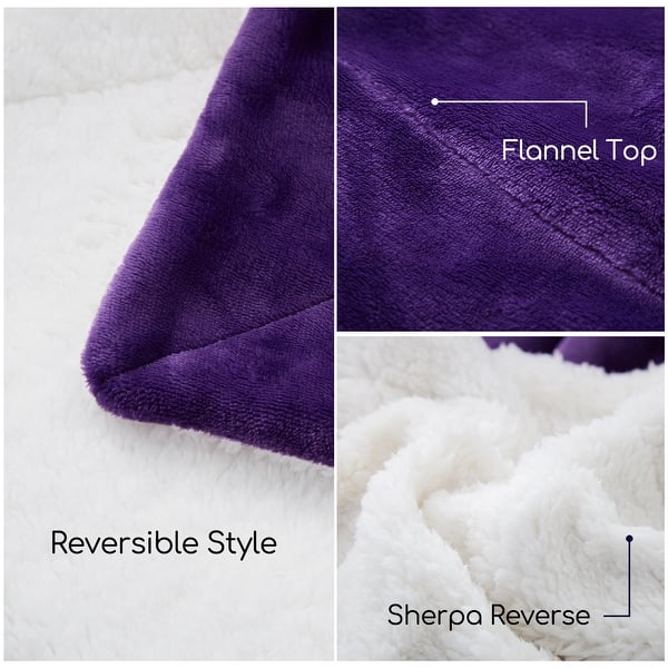 Sherpa Throw Blanket Plush Fleece Couch Blankets - On Sale - Bed Bath ...
